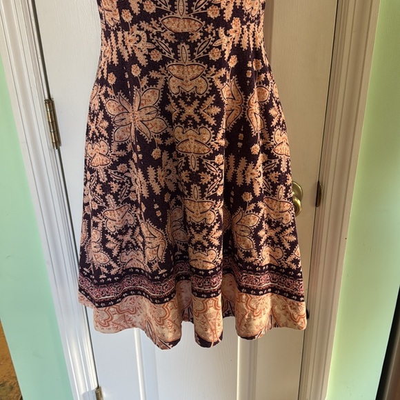 Anthropologie Maeve Purple Soft Corduroy Cotton Court Royal V-Neck Dress Size 0 - Picture 2 of 8